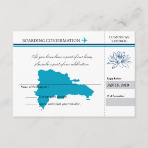 Invitation République dominicaine RSVP Palm Tree