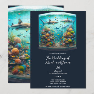 Invitation Requins et poissons Aquatic Aquarium Mariage