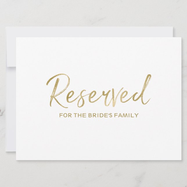 Invitation "Réservé" pour le panneau Famille | Style Lettré à (Devant)