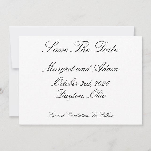 Invitation Réservez la date (Devant)