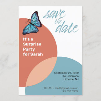 Invitation Réservez la date pour une fête surprise ou une soi