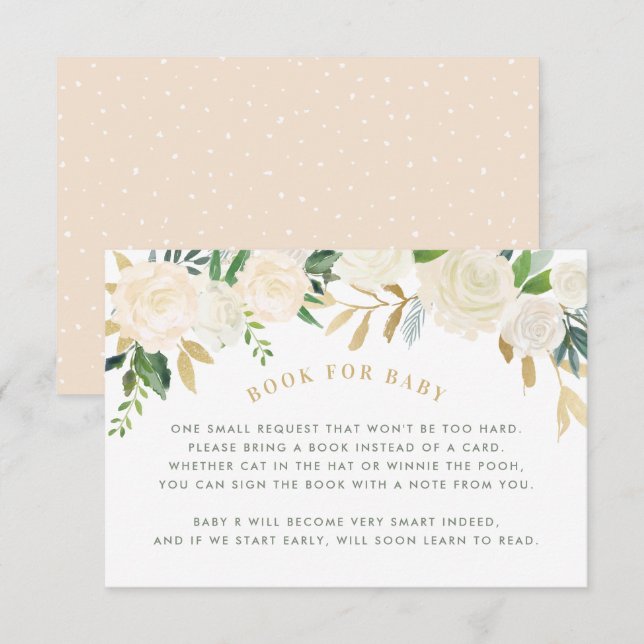 Invitation Réservez Pour Bébé Blush Floral Douche Demande Car (Devant / Derrière)