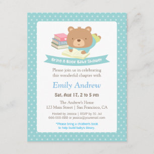 Invitation Réservez un Baby shower à thème aux Pois de l'Ours