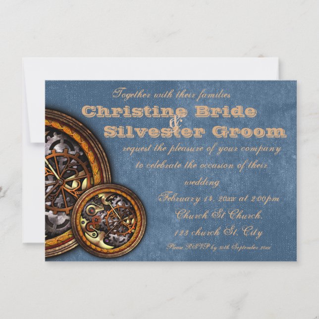 Invitation Réservoir et cuir, 4,5 x 6,25 mariages (Devant)