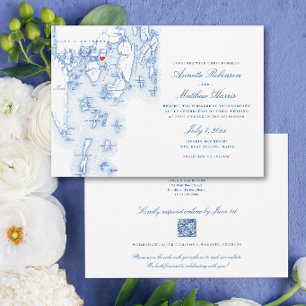 Invitation Résort de Linekin Bay Code QR tout-en-un RSVP Mari