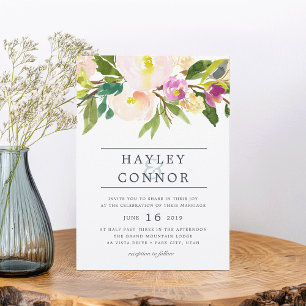 Invitation Ressort Aquarelle Flore