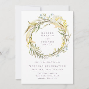 Invitation Ressort Boho Micro Fleur sauvage Pampas Mariage de