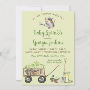Invitation Ressort légumes jardin arrosage Can Baby Sprinkle