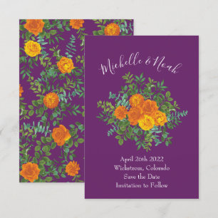 Invitation Ressort Rose orange violet Mariage