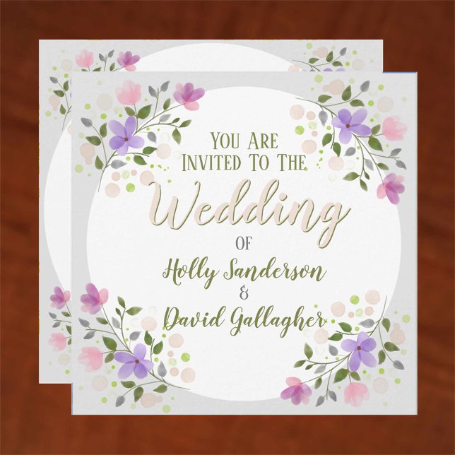 Invitation Ressorts de fleurs Mariage de design encadré (Créateur téléchargé)
