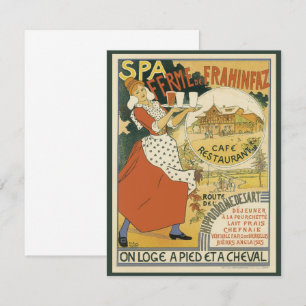 Invitation Restaurant Bar à Bière et Café Art Nouveau Vintage