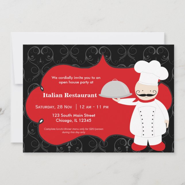 Invitation Restaurant Chef (Devant)