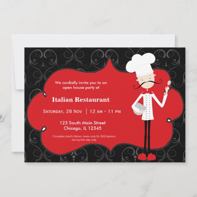 Invitation Restaurant Chef (Devant)