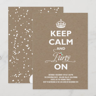 Invitation Restez au calme et faire la fête sur Kraft Funny F