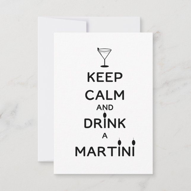 Invitation Restez calme et buvez un Martini (Devant)