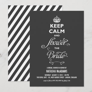 Invitation Restez Calme Et Douche La Mariée Fête des mariées 