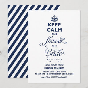 Invitation Restez Calme Et Douche La Mariée Fête des mariées