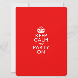 Invitation Restez calme et fêtez en rouge
