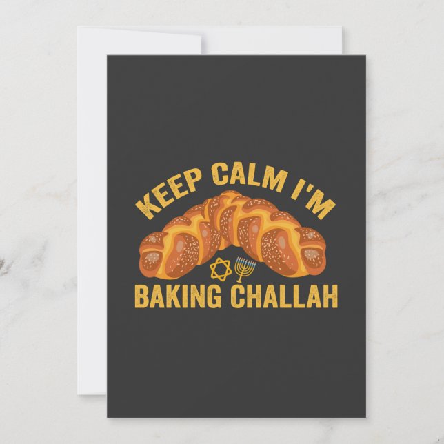 Invitation Restez Calme Je Fais Cuire La Challah Drôle Hanukk (Devant)