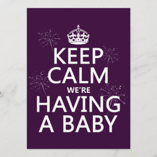 Invitation Restez calme Nous avons un bébé (dans n'importe qu