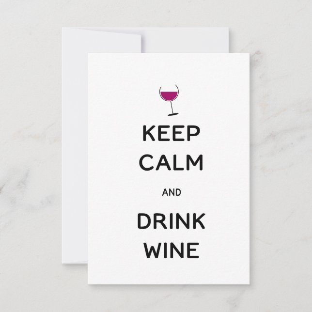 Invitation Restez calmes et buvez du vin (Devant)