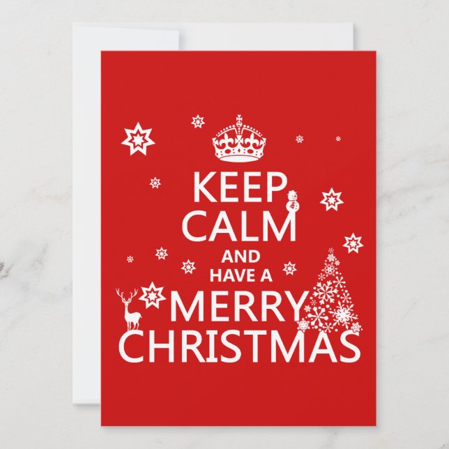 Invitation Restez tranquille et passez un joyeux Noël (Devant)