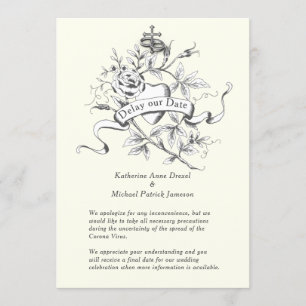 Invitation Retarder notre date Mariage Cross Corona Virus