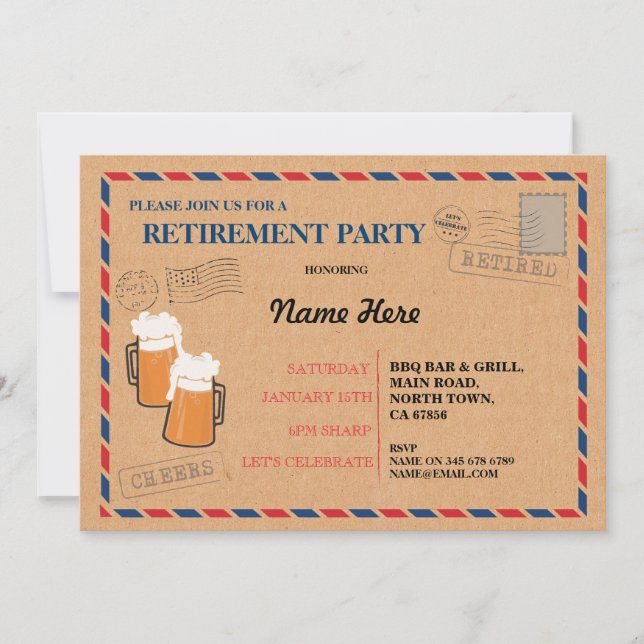 Invitation retiré par carte postale postale de (Devant)