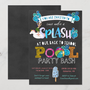 Invitation Retour à la fête de la piscine scolaire