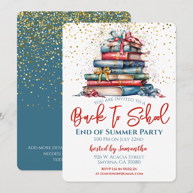 Invitation Retour À La Fête De L'École (Devant / Derrière)