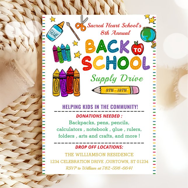 Invitation Retour À La Fête De L'École (Créateur téléchargé)