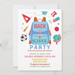 Invitation Retour À La Fête De L'École Pré Sac À Dos De L'Éco