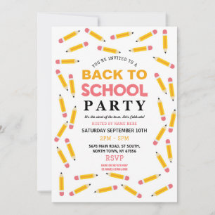 Invitation Retour À La Fête De L'École Stationnaire Pencils I
