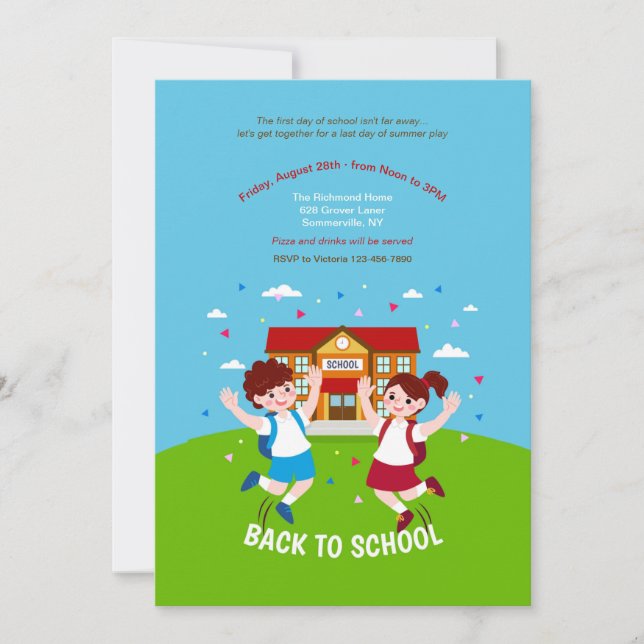Invitation Retour à l'école Joyeux enfants (Devant)