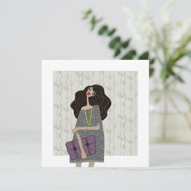 Invitation Retour à l'école Mode fashionista Illustration (Debout devant)