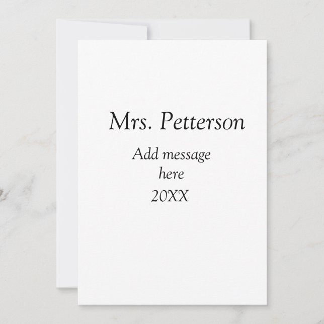 Invitation Retour à l'école remerciement enseignant ajouter a (Devant)