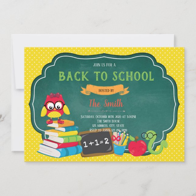 Invitation Retour à l'invitation de la fête scolaire (Devant)