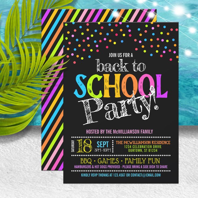 Invitation Retour à l'invitation de la fête scolaire (Créateur téléchargé)