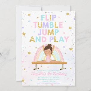 Invitation Retourner Culbuter Sauter et Jouer Gymnastique Tou