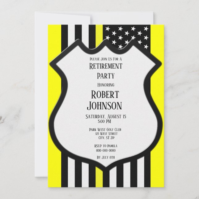 Invitation Retrait de ligne jaune mince (Devant)