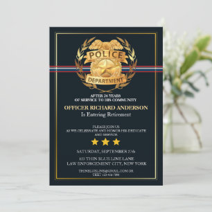 Invitation Retrait d'officier de police avec Bouclier d'insig