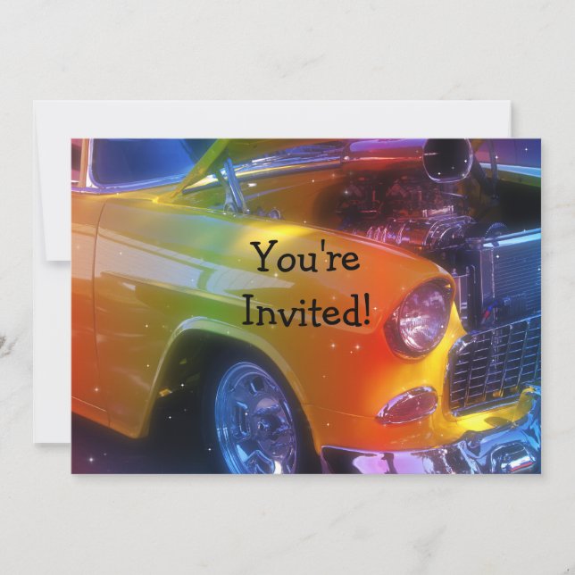 Invitation Retrait Vintage de voiture classique (Devant)