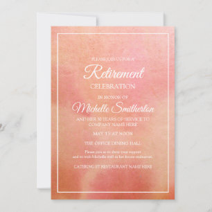 Invitation Retraite aquarelle corail pêche rose élégant