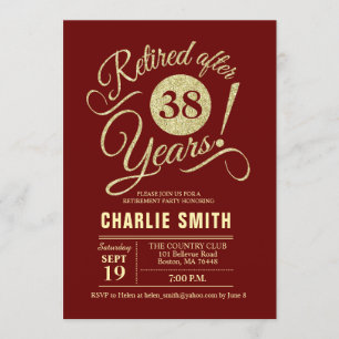 Invitation Retraite - Burgundy Maroon Gold