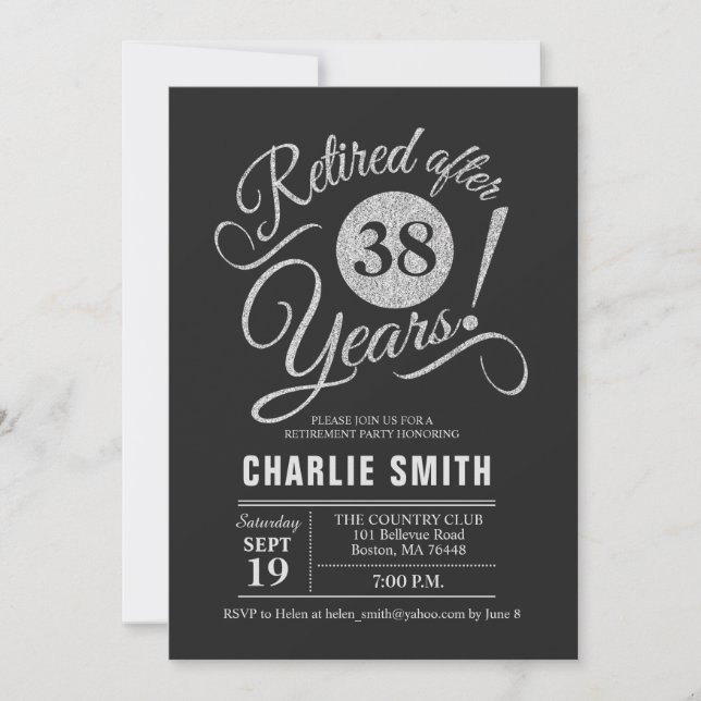Invitation Retraite - Chalkboard Black Silver (Devant)