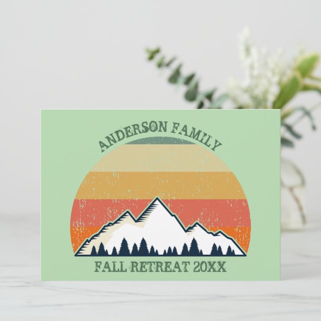 Invitation Retraite d'automne personnalisée Sunset Mountain P (Debout devant)