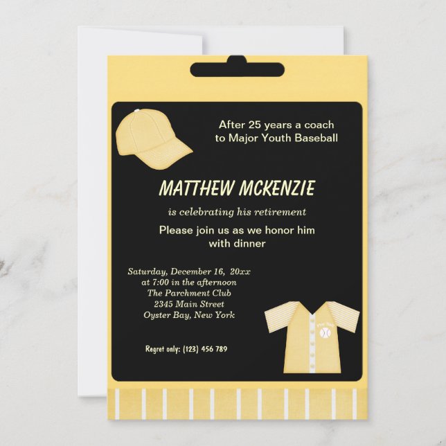 Invitation Retraite de baseball (Devant)