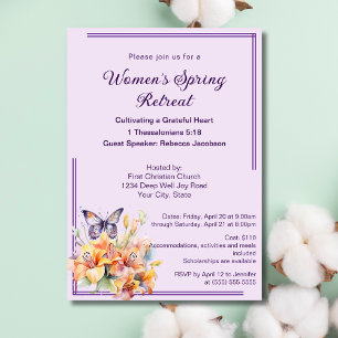 Invitation Retraite de femmes élégantes papillon floral pour 