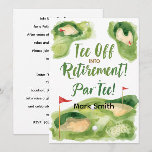 Invitation RETRAITE DE GOLF Tee off ParTee pour golfeur