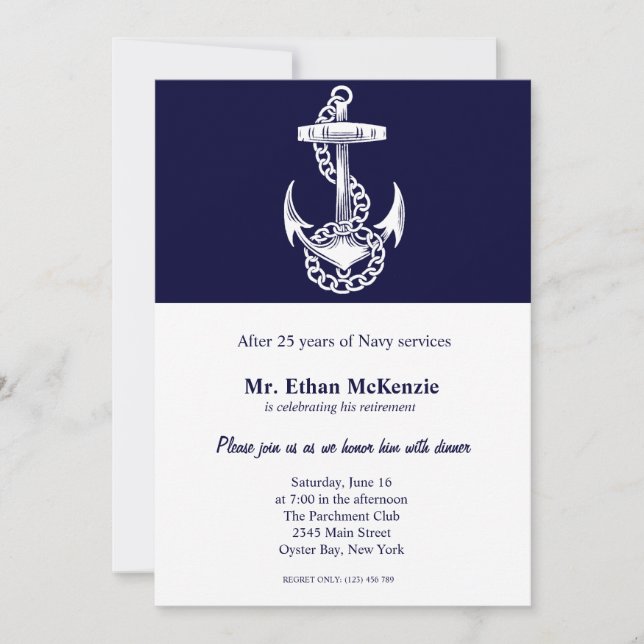 Invitation Retraite de la Marine (Devant)